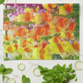 Snapdragons Colorful Floral Theedoek (Gevouwen)