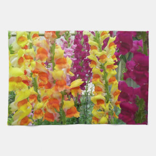 Snapdragons Colorful Floral Theedoek