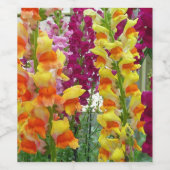 Snapdragons Colorful Floral Wijn Etiket (Enkel label)