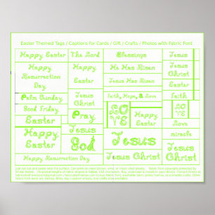 Snaponderschriften voor groene fabric-lettertype p poster