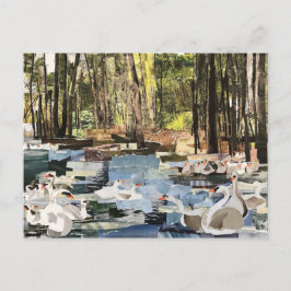 Snappapier "Swans on the River" met Willowcatdesig Briefkaart