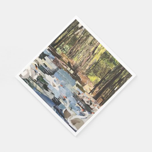 Snappapier "Swans on the River" met Willowcatdesig Servet (Hoek)