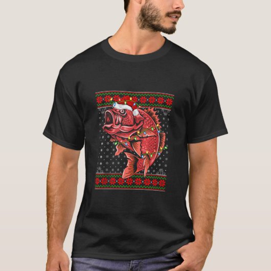 Snapper Kerstverlichting Lelijke trui Santa Snappe T-shirt (Voorkant)