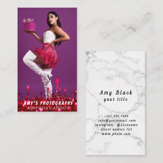 Snapping Special Moments Verjaardagsfotograaf Visitekaartje (Voorkant / Achterkant)