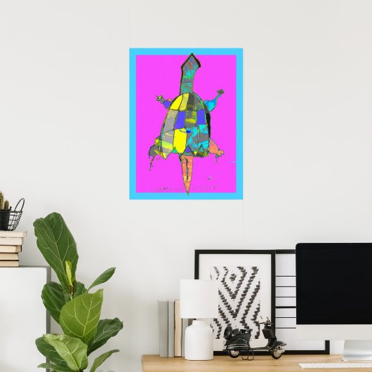 Snapping Turtle Abstract Kunst Poster (Thuiskantoor)