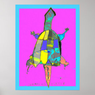 Snapping Turtle Abstract Kunst Poster