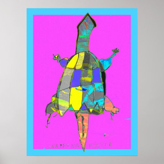 Snapping Turtle Abstract Kunst Poster (Voorkant)