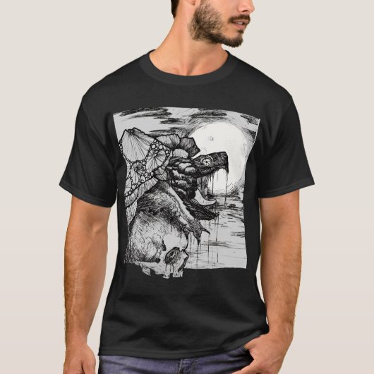 snapping turtle pen and ink friends t-shirt (Voorkant)