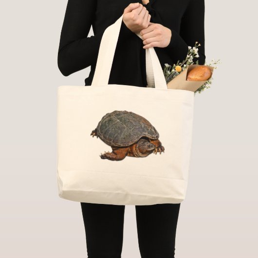 Snapping Turtle Terrapin-lover Gift Grote Tote Bag (Voorkant (product))