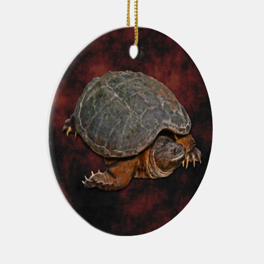 Snapping Turtle Terrapin-lover Gift Keramisch Ornament (Rechts)