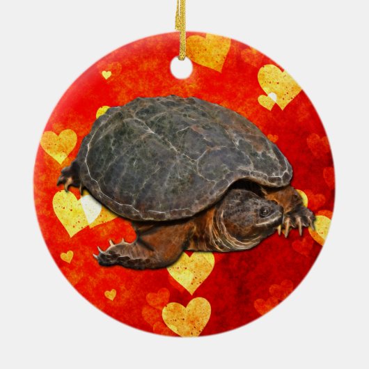 Snapping Turtle Terrapin-lover Gift Keramisch Ornament (Achterkant)