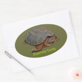 Snapping Turtle Terrapin-lover Gift Ovale Sticker (Envelop)