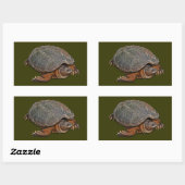 Snapping Turtle Terrapin-lover Gift Rechthoekige Sticker (Vel)