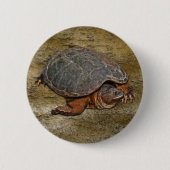 Snapping Turtle Terrapin-lover Gift Ronde Button 5,7 Cm (Voorkant)