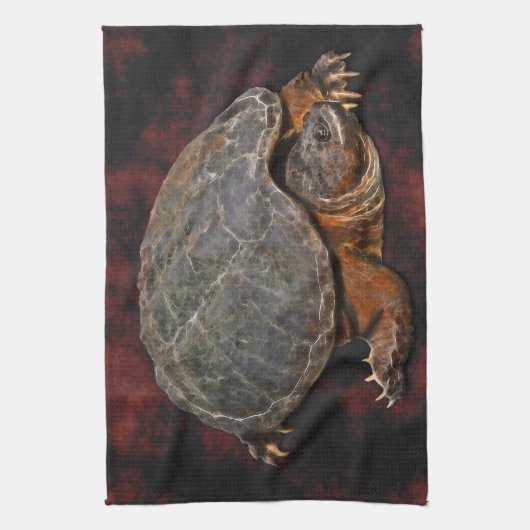 Snapping Turtle Terrapin-lover Gift Theedoek (Verticaal)