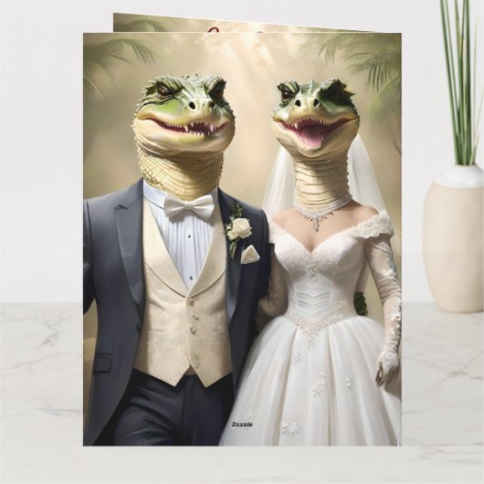 Snapping Up Love: een krokodillenhuwelijk Kaart (Achterkant)