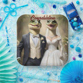 Snapping Up Love: een krokodillenhuwelijk Papieren Bordje (Feest)