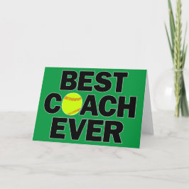 Snappitch Softball-Beste coach in aangepaste kleur Bedankkaart