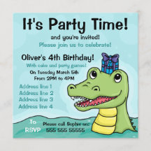 Snappy Birthday Crocodile Birthday Uitnodiging
