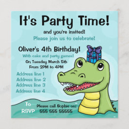 Snappy Birthday Crocodile Birthday Uitnodiging