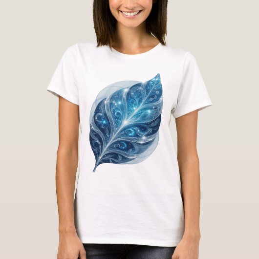 Snappy Blue BLUE ICE LEAF Tekst Design T-shirt (Voorkant)