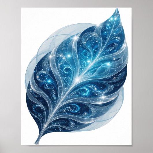 Snappy Blue BLUE ICE LEAF Tekst Ontwerp Poster (Voorkant)