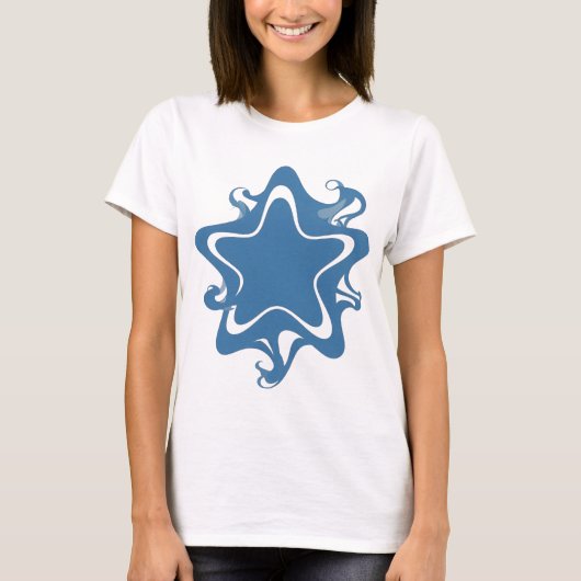 Snappy Blue BLUE STAR Statement Design T-shirt (Voorkant)