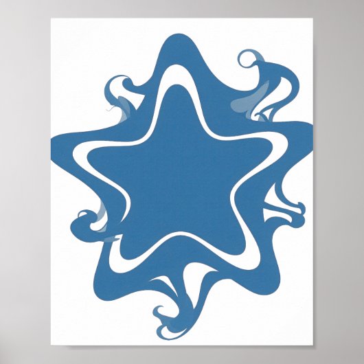 Snappy Blue BLUE STAR Statement Ontwerp Poster (Voorkant)