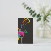 snappy chef retro kleur visitekaartje (Staand voorkant)