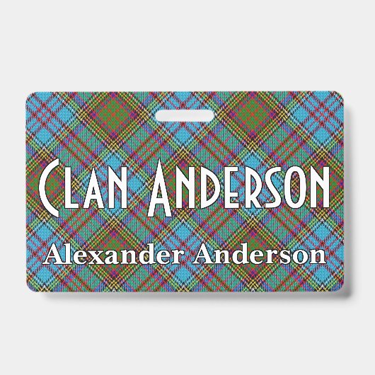 Snappy Clan Anderson Tartan Badge (Voorzijde)