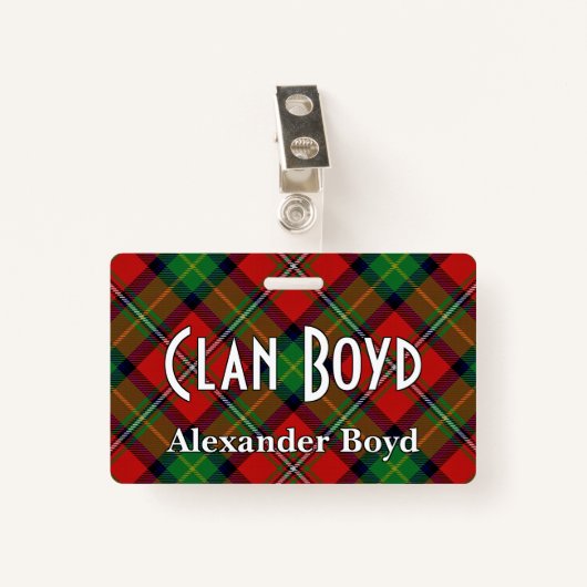 Snappy Clan Boyd Tartan Badge (Voorkant met clip)