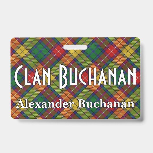 Snappy Clan Buchanan Tartan Badge (Voorzijde)