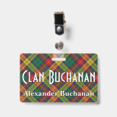 Snappy Clan Buchanan Tartan Badge (Voorzijde met clip)