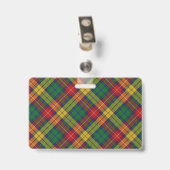 Snappy Clan Buchanan Tartan Badge (Achterkant met clip)
