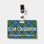 Snappy Clan Colquhoun Tartan Badge (Voorzijde met clip)