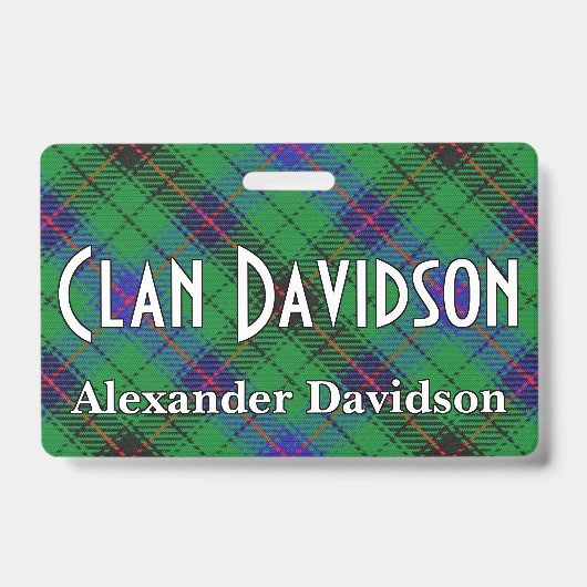 Snappy Clan Davidson Tartan Badge (Voorzijde)