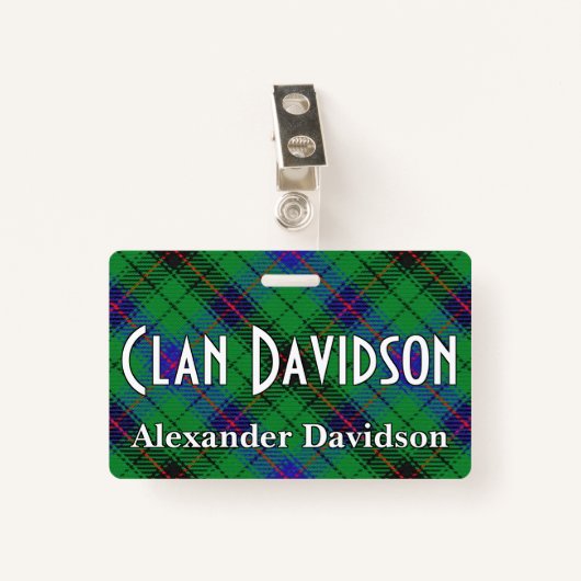 Snappy Clan Davidson Tartan Badge (Voorkant met clip)