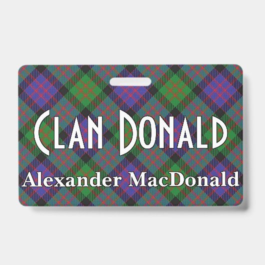 Snappy Clan Donald MacDonald Tartan Badge (Voorzijde)