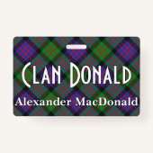 Snappy Clan Donald MacDonald Tartan Badge (Voorkant)