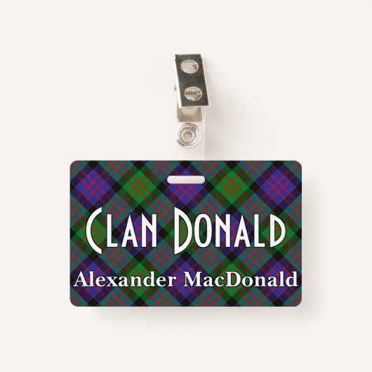 Snappy Clan Donald MacDonald Tartan Badge (Voorkant met clip)