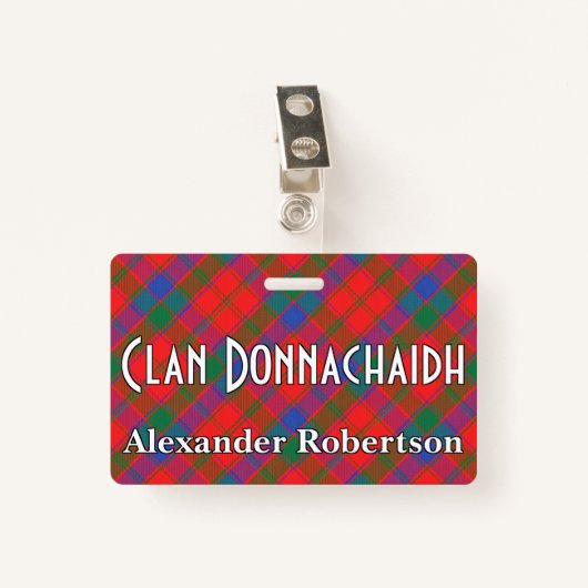 Snappy Clan Donnachaidh Robertson Tartan Badge (Voorkant met clip)