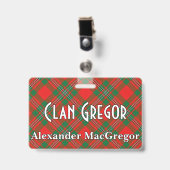 Snappy Clan Gregor MacGregor Tartan Badge (Front with Clip)