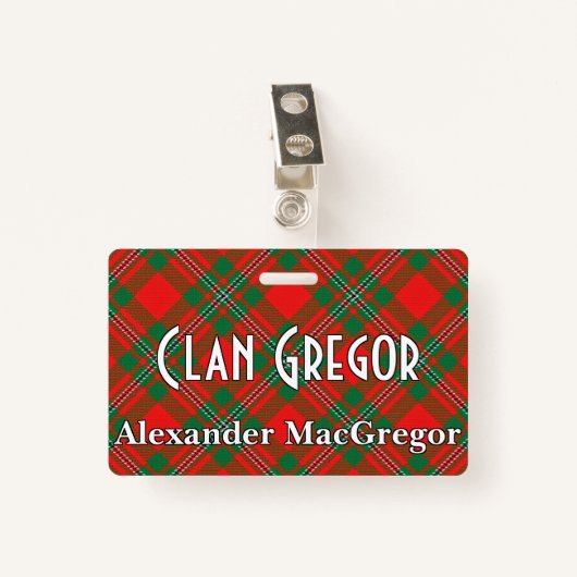 Snappy Clan Gregor MacGregor Tartan Badge (Voorkant met clip)