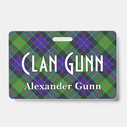 Snappy Clan Gunn Tartan Badge (Voorzijde)