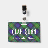 Snappy Clan Gunn Tartan Badge (Voorzijde met clip)