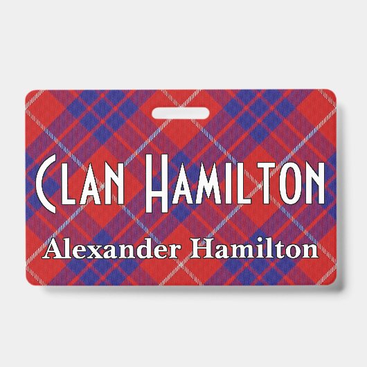 Snappy Clan Hamilton Tartan Badge (Voorzijde)