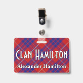 Snappy Clan Hamilton Tartan Badge (Voorzijde met clip)
