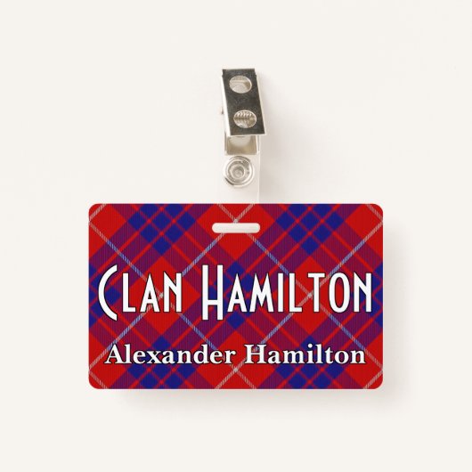 Snappy Clan Hamilton Tartan Badge (Voorkant met clip)