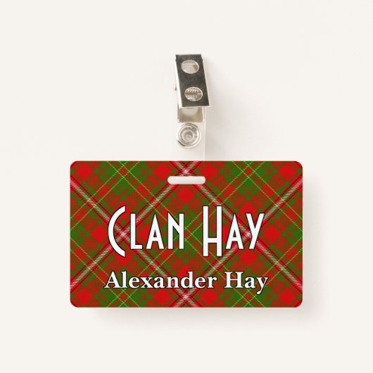 Snappy Clan Hay Tartan Badge (Voorkant met clip)
