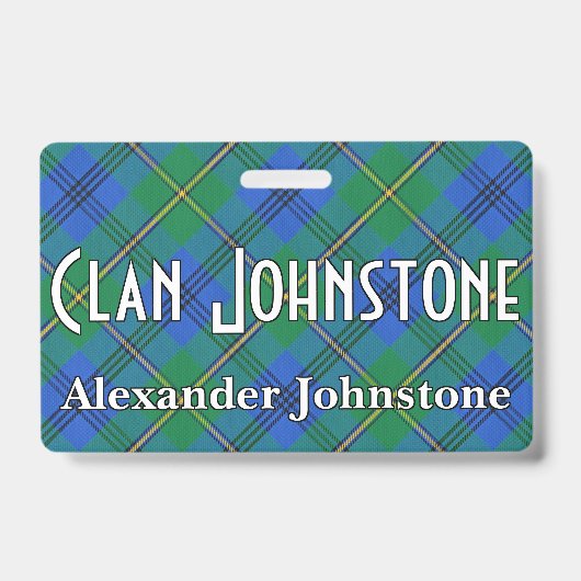 Snappy Clan Johnstone Johnston Tartan Badge (Voorzijde)